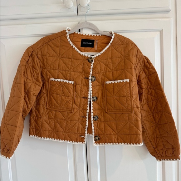 Orange Tan Jacket with White Trim - Picture 2 of 4